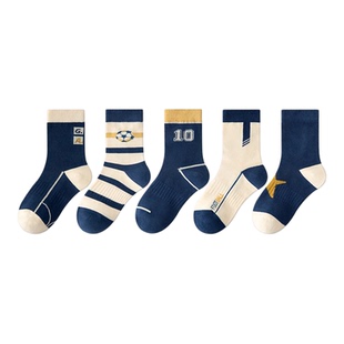 男童袜子秋冬款儿童中筒春秋大童男孩非100%纯棉全棉冬季棉袜运动