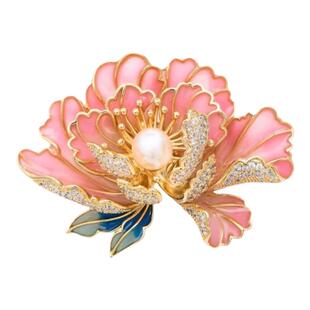 丨一折专区丨品牌撤柜丨粉色牡丹花胸针高档女精致国潮新中式胸花