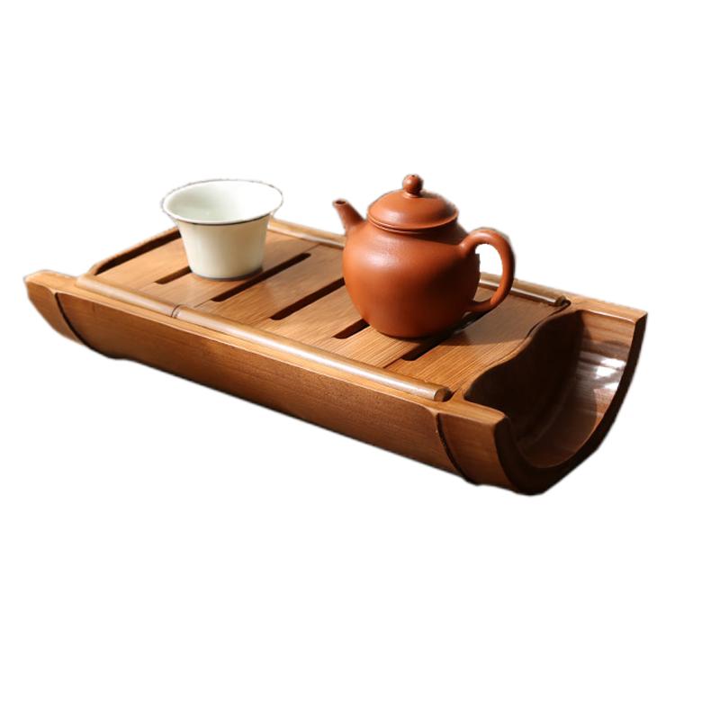 耕云 台湾原味竹茶盘 茶海茶台迷你储水式托盘 竹节杯托茶杯架