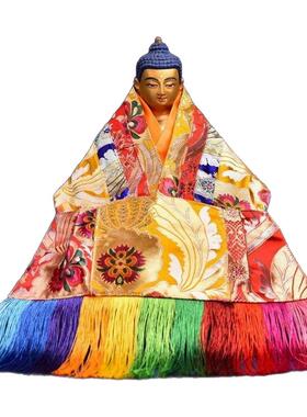 手工缝制彩绘佛衣外衣佛具用品佛像衣服防尘披风菩萨法衣大小可选