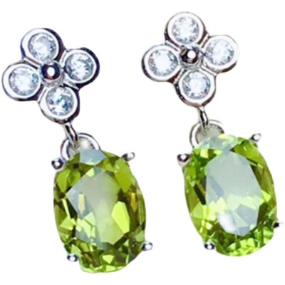 新款天然黄绿宝石色镀18k橄榄石