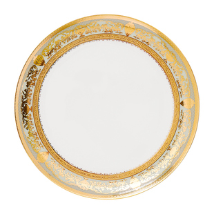 骨瓷盘子菜盘欧式家用圆形月光盘创意浮雕金西餐盘酒店陶瓷平盘