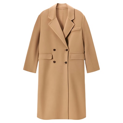 经典复古双排扣毛呢外套