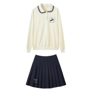 初中生百褶裙套装少女秋冬装高中大童13岁女孩时尚两件套裙学院风
