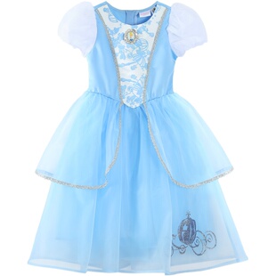 迪士尼童装仙蒂连衣裙演出服夏季女童蓬蓬纱裙子新款灰姑娘公主裙