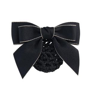 头花女网兜护士发网职业服务员餐饮盘头发头饰空姐银行发饰蓝黑色