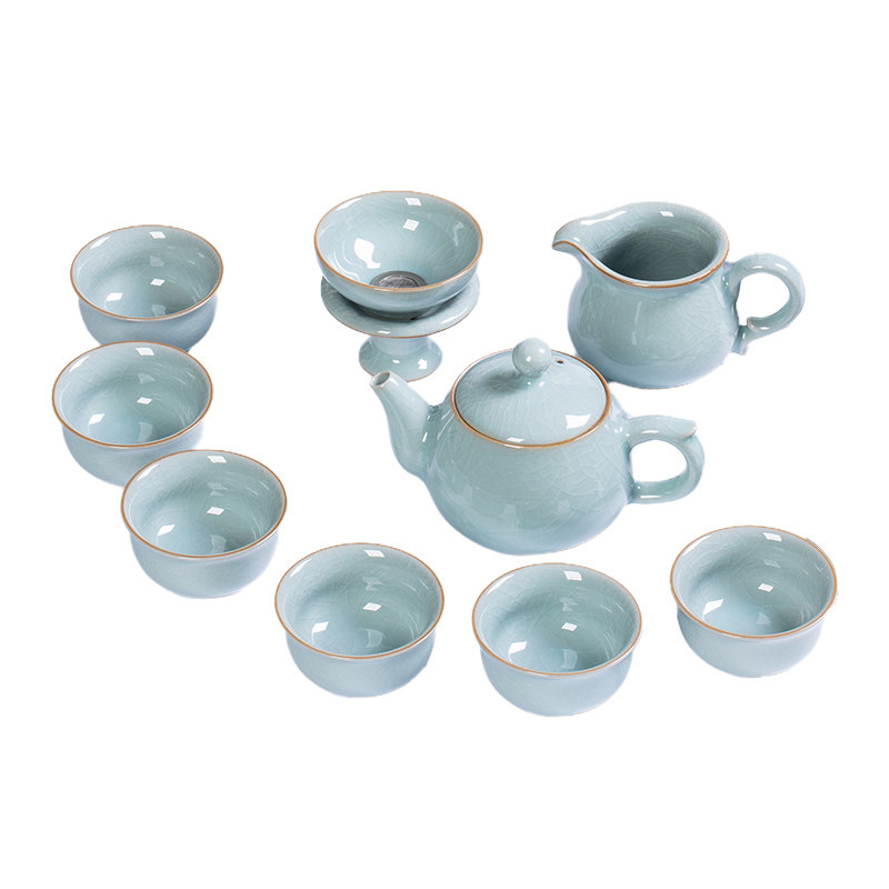 【龙泉青瓷】冰裂纹功夫茶具套装