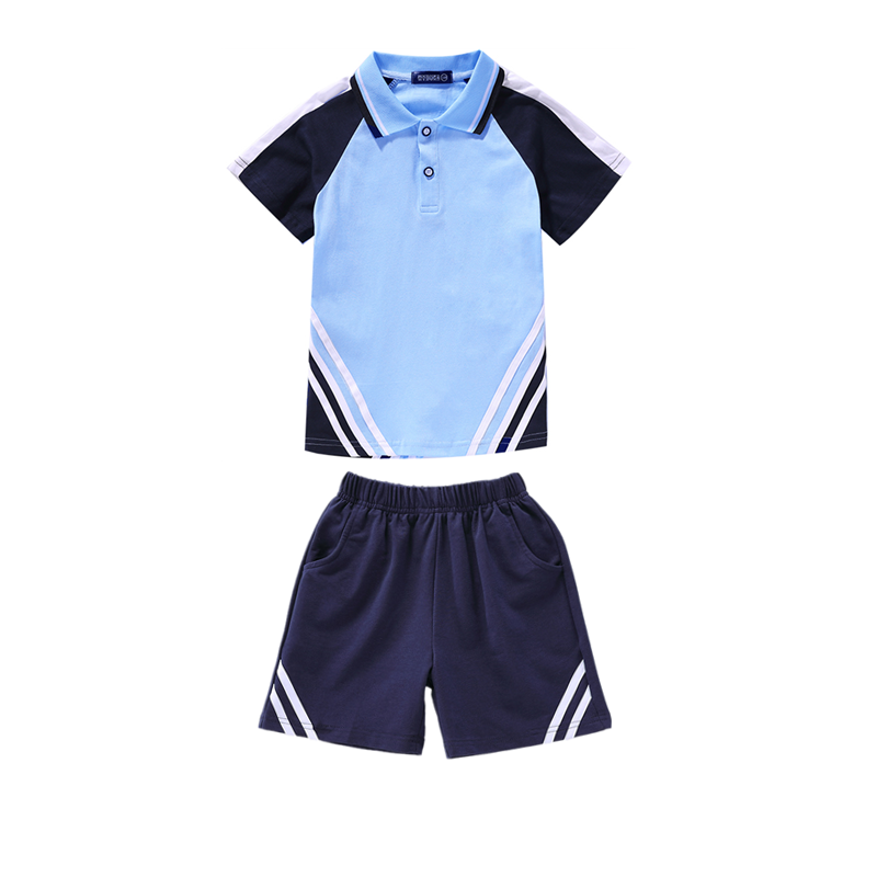 夏季老师工作服小学生校服棉短袖运动套装幼儿园服六一儿童表演服