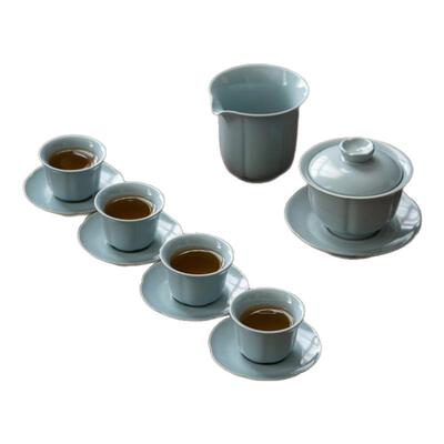 汝山明汝瓷汝窑开片茶具套组