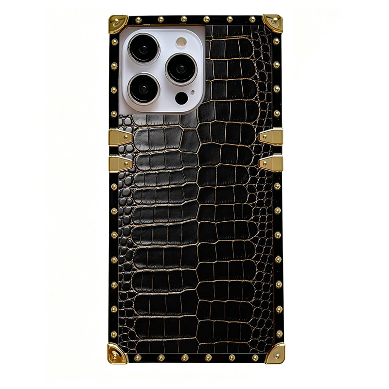 鳄鱼纹理iPhone17手机壳轻奢风
