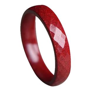 朱砂戒指女款原矿素圈红指环小众尾戒对戒款食情侣指戒母亲节礼物