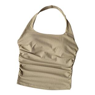 小吊带挂脖背心女聚拢美背运动内衣一体式内搭带胸垫瑜伽服上衣