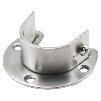 不锈钢圆管法兰座衣柜挂衣杆固定座毛巾杆底座衣通晾衣杆固定配件