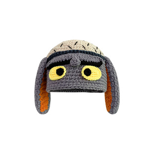 痞幼搞怪卡通毛线帽子女秋冬网红大学生绿色保暖护耳套头针织帽男