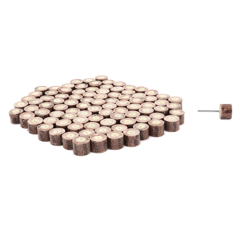 百叶磨头带柄砂纸轮抛光轮打磨头千叶轮木雕活柄砂纸磨头8mm-12mm