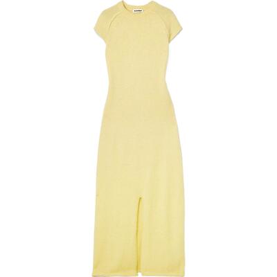 【季末折扣】JIL SANDER秋冬女士羊毛马海毛真丝混纺超长连衣裙