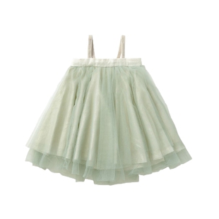MARLMARL夏季薄款女童周岁百褶裙半身裙儿童背带裙tutu06纱纱裙