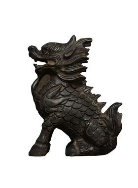 天然青石天然仿古麒麟摆件民俗
