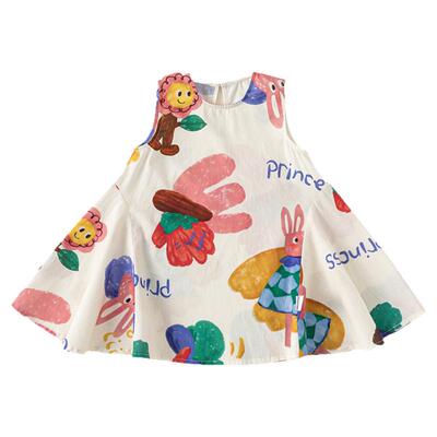 女童连衣裙童趣印花女宝夏装新款