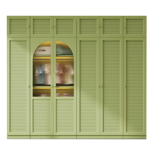 奶油风钢制衣柜家用卧室组合柜新款法式多色储物柜儿童收纳柜加厚