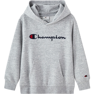 Champion冠军男女童25秋冬新品复古LOGO休闲运动加绒连帽卫衣外套