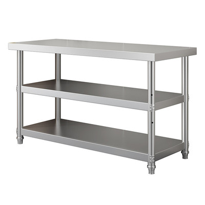 特厚多层不锈钢工作台厨房饭店切菜商用操作台三层收纳打包打荷台