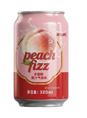 老式水蜜桃气泡水桃子饮品碳酸饮料整箱易拉罐批发果味汽水320ml