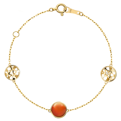 CIRCLE圣诞系列红黑玛瑙钻石手链