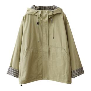 小耳出品【人手一件风衣外套】篙密100棉/不挑身形 翻边连帽外套