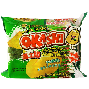 薯工坊饼干味觉小子土豆薄脆饼干牛肉海苔鱿鱼大蒜薯片192g新日期