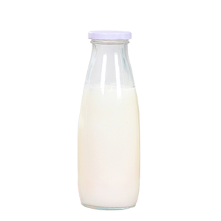 玻璃奶瓶鲜奶瓶酸奶杯200-250-500ml-奶吧专用牛奶瓶带盖定制logo