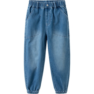 巴拉巴拉男童牛仔裤中大童宝宝防蚊裤子春秋季新款童装儿童长裤潮