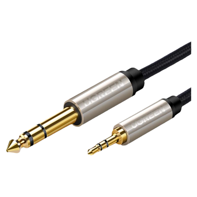 绿联3.5转6.5音频线大三芯公对公手机电脑接功放音响调音台音箱电