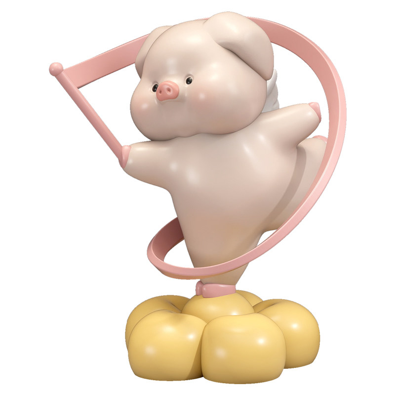 可爱小猪摆件自动旋转稳定情绪