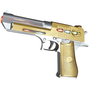 儿童电动玩具枪沙漠之鹰声光小警察玩具套装对讲机表演手铐道具抢