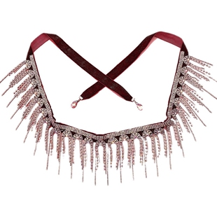 肚皮舞腰链性感宝石超闪水钻腰饰配饰女东方舞新款流苏舞蹈脐链子