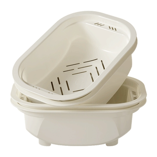 华氏得双层沥水篮厨房洗菜篮加厚厨房收纳蔬菜水果篮欧派家用过滤