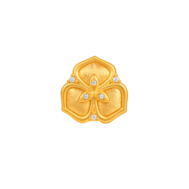 明牌珠宝硬金四叶草串珠 黄金莫桑石镶嵌转运珠足金手串AFP1237