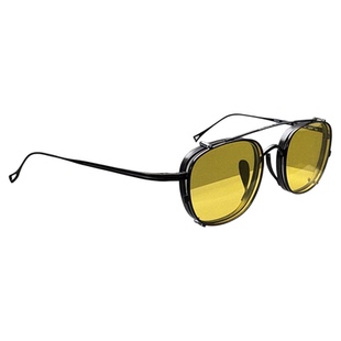 本万年龟纯钛复古眼镜框带夹片墨镜男式双层二合一太阳镜可配近视