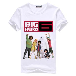 超能陆战队大白周边T恤 男女款夏季白色短袖动漫情侣衣服卡通图案