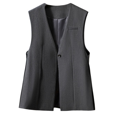 西装马甲女2026年春秋新款坎肩大码百搭洋气开叉时尚坎肩马夹潮