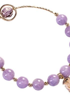 鸿澜天然紫水晶手链女日韩可爱