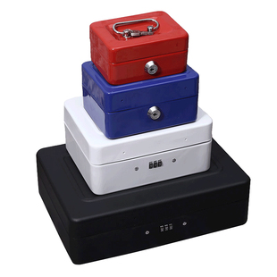 胜狮小保险箱2026新款钥匙密码储物箱保险柜家用存钱罐带锁铁盒收纳盒首饰零钱箱子小型密码小存储箱子密码盒