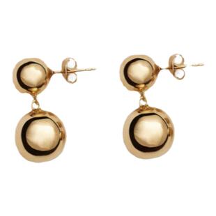 U.CA法式lie studio双圆球耳钉小众ins简约百搭sasa同款银球耳环