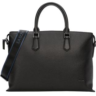 沙驰男包真皮商务纯牛皮手提包单肩包斜跨包青年大容量男士公文包