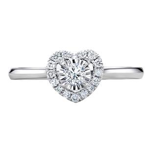 DR钻戒DR HEART简奢款我心永恒求婚心形钻戒群镶结婚钻石WJ0264