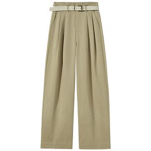 热风2026年春季新款女士时尚阔腿垂感长裤质感有型修饰腿型