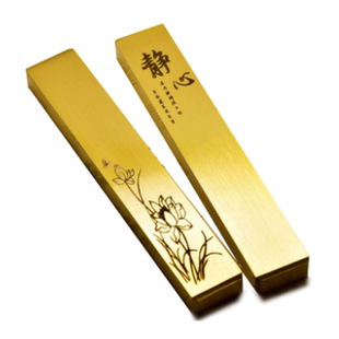 中国风黄铜镇纸镇尺清仓实心黄铜创意书法学生金属简约小文房书法镇尺一对装定制个性黄铜镇尺文房四宝礼品