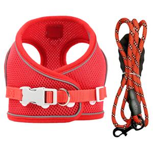 背心式小型犬狗狗牵引绳比熊泰迪博美小狗幼犬夏季网眼透气胸背带