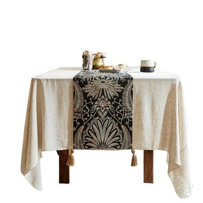 轻奢高端桌旗法式复古禅意